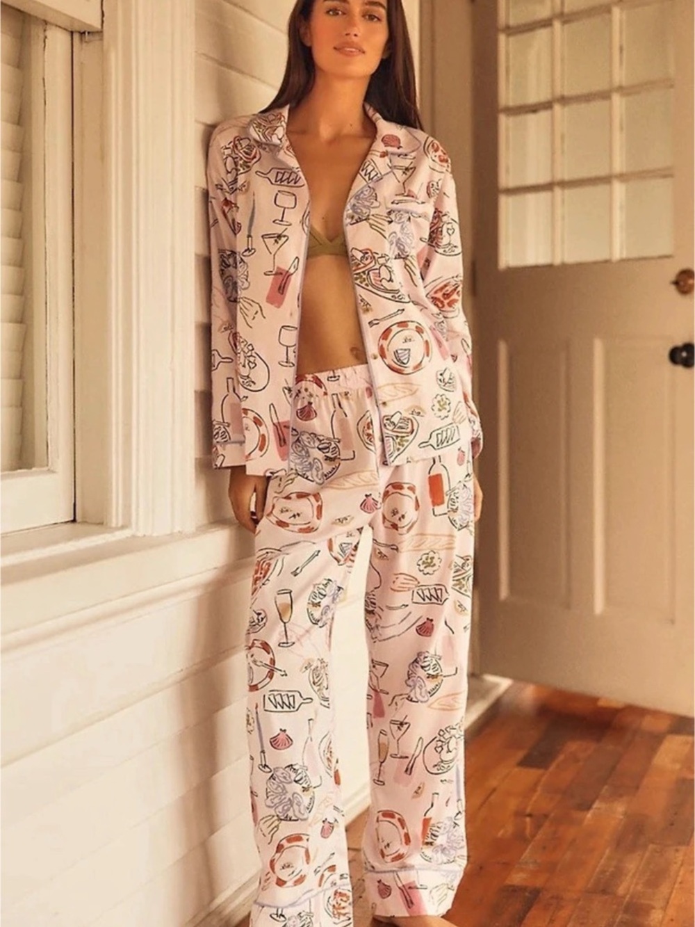 Anthropologie LyreBird x Phthalo Ruth Dinner Party Pajama Set-Large-NWT